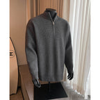 Nate | Mens Half Zip Sweater Knit Wool Long Sleeve Pullover