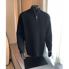 Nate | Mens Half Zip Sweater Knit Wool Long Sleeve Pullover