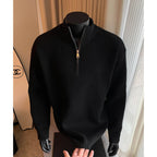Nate | Mens Half Zip Sweater Knit Wool Long Sleeve Pullover