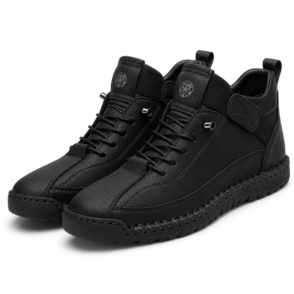 Nathan | Mens Leather Casual Work Mid Top Stitched Boots