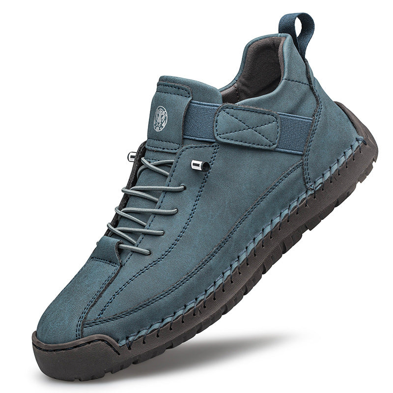 Nathan | Mens Leather Casual Work Mid Top Stitched Boots