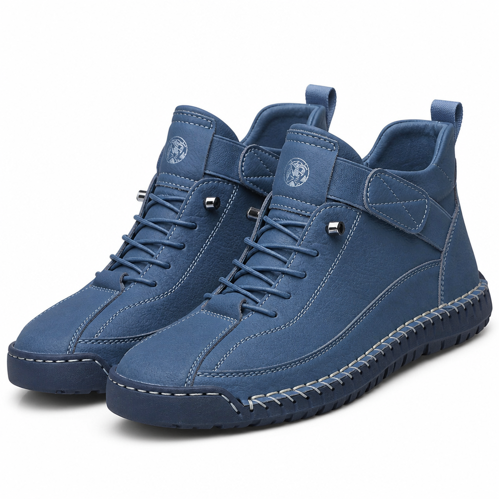 Nathan | Mens Leather Casual Work Mid Top Stitched Boots