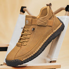 Nathan | Mens Leather Casual Work Mid Top Stitched Boots