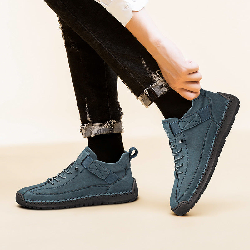 Nathan | Mens Leather Casual Work Mid Top Stitched Boots