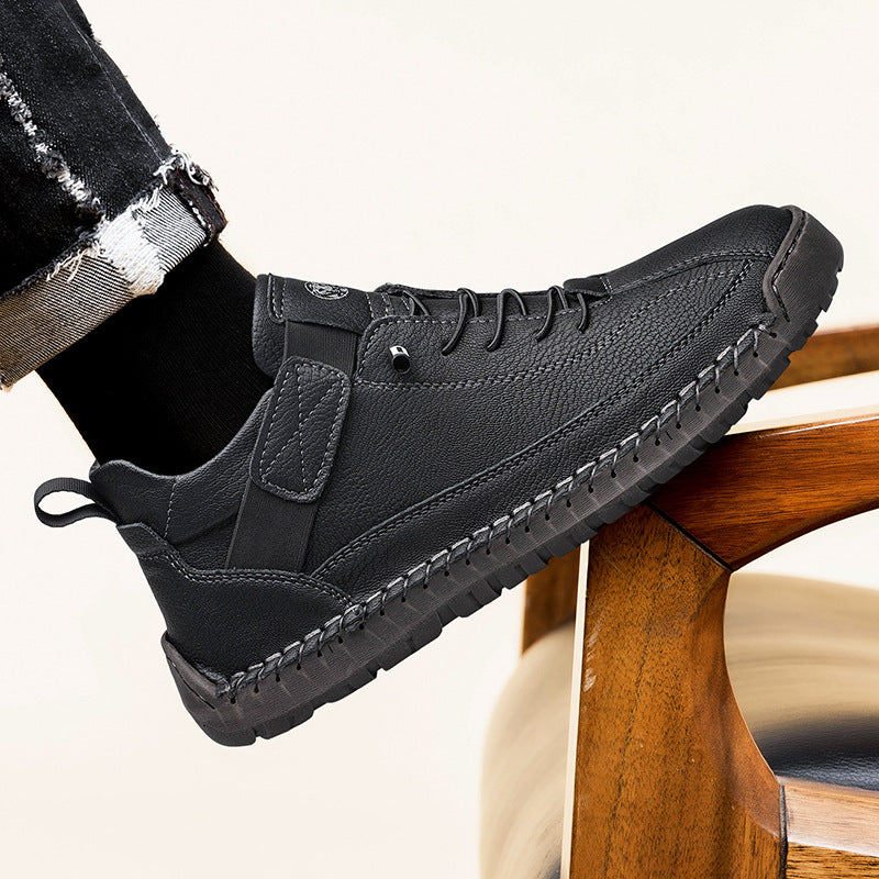 Nathan | Mens Leather Casual Work Mid Top Stitched Boots