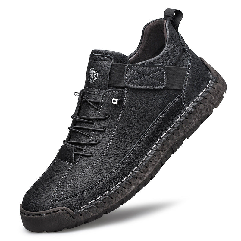 Nathan | Mens Leather Casual Work Mid Top Stitched Boots