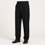 Nathaniel | Mens Wide Leg Straight Loose Casual Summer Trousers, Black