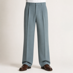 Nathaniel | Mens Wide Leg Straight Loose Casual Summer Trousers, Green