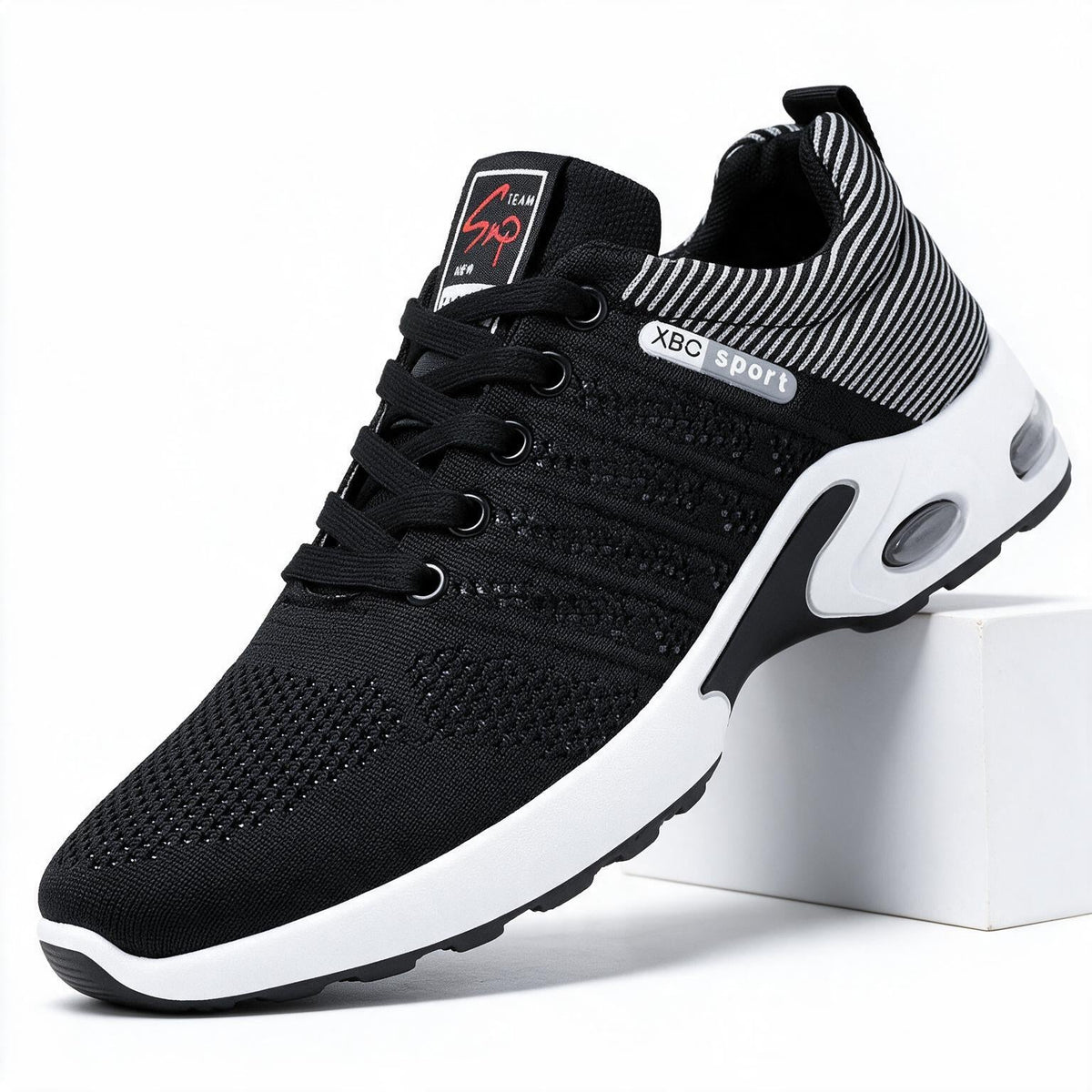 Neal | Mens Knit Cushioned Lightweight Lace Up Running Shoes Sneakers