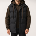 Neil | Mens Puffer Coat Hooded Quilted Padded Warm Winter Jacket, Black
