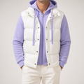 Neil | Mens Puffer Coat Hooded Quilted Padded Warm Winter Jacket, White