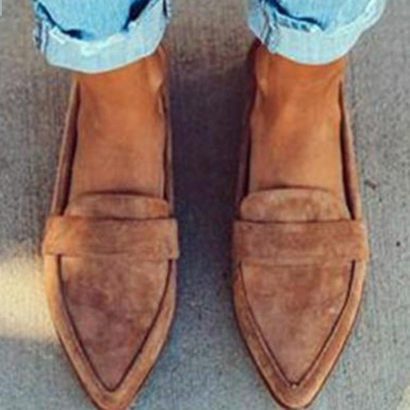 Nicole | Womens Pointed Toe Chunky Heel Suede Pumps Court Shoes
