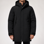 Noah | Mens Waterproof Puffer Coat Windproof Padded Winter Windbreaker Jacket, Black