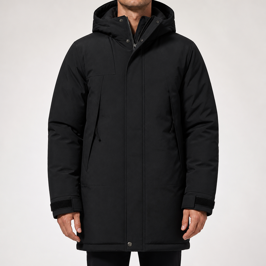 Noah | Mens Waterproof Puffer Coat Windproof Padded Winter Windbreaker Jacket, Black