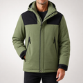 Noah | Mens Waterproof Puffer Coat Windproof Padded Winter Windbreaker Jacket, Green