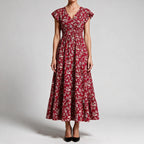 Noreen | Womens Floral Wedding Guest V Neck A Line Maxi Summer Dress