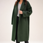 Oakley | Womens Longline Wool Blend Winter Long Coat, Dark Green
