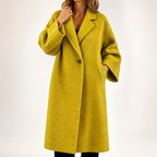 Oakley | Womens Longline Wool Blend Winter Long Coat, Yellow