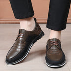 Oliver | Mens Breathable Leather Lace Up Casual Shoes Non Slip Sole