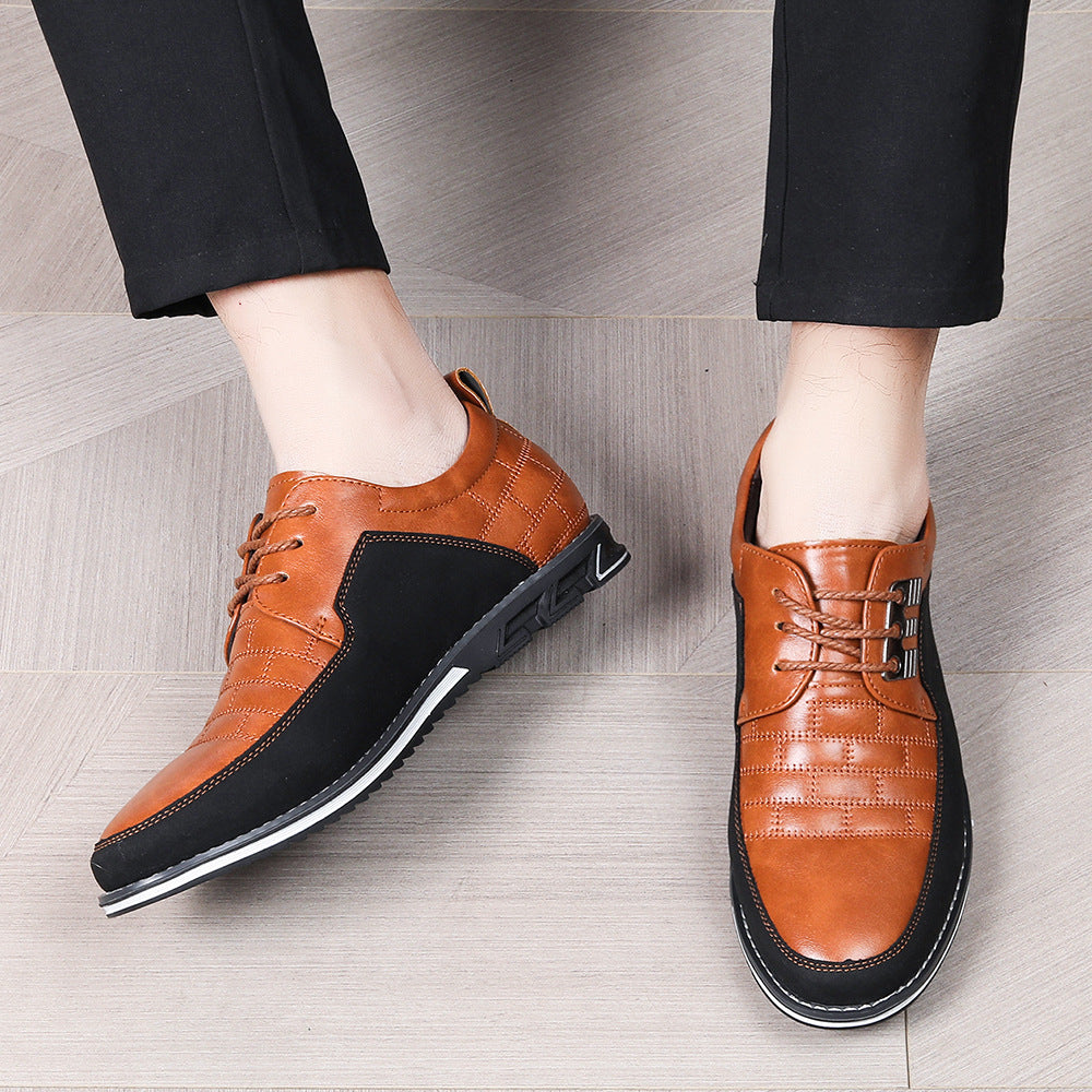 Oliver | Mens Breathable Leather Lace Up Casual Shoes Non Slip Sole