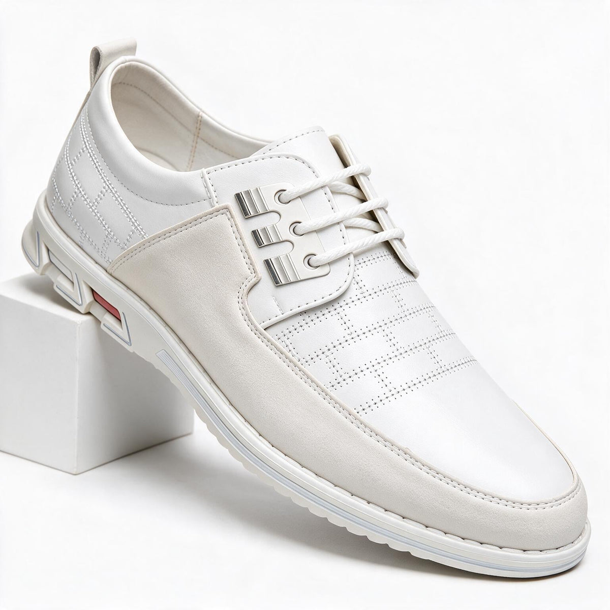 Oliver | Mens Breathable Leather Lace Up Casual Shoes Non Slip Sole