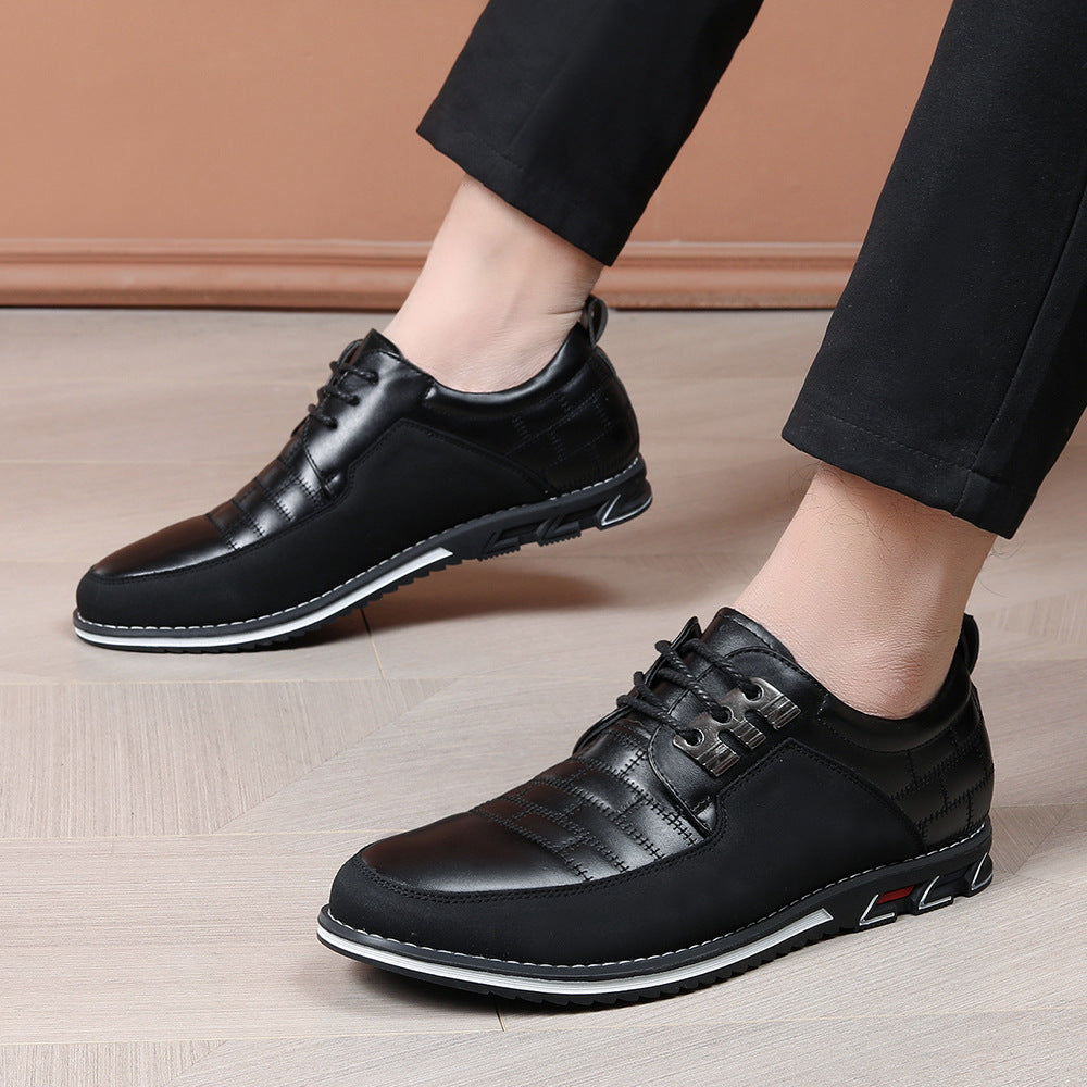 Oliver | Mens Breathable Leather Lace Up Casual Shoes Non Slip Sole