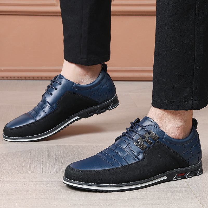 Oliver | Mens Breathable Leather Lace Up Casual Shoes Non Slip Sole