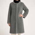Ophelia | Womens Faux Fur Longline Warm Winter Coat, Grey
