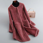 Ophelia | Womens Faux Fur Longline Coat - Purple