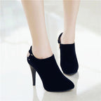 Ophelia | Womens Rhinestone Suede Pointed Toe High Heels Shoes - 1