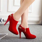 Ophelia | Womens Rhinestone Suede Pointed Toe High Heels Shoes - 2