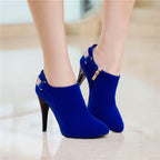 Ophelia | Womens Rhinestone Suede Pointed Toe High Heels Shoes - 3