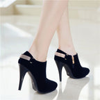 Ophelia | Womens Rhinestone Suede Pointed Toe High Heels Shoes - 4