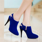Ophelia | Womens Rhinestone Suede Pointed Toe High Heels Shoes - 5