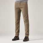 Orson | Mens Slim Fit Straight Leg Business Casual Trousers, Khaki 2
