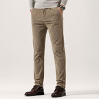 Orson | Mens Slim Fit Straight Leg Business Casual Trousers, Khaki
