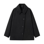 Ottilie | Womens Lapel Faux Fur Coat - Black