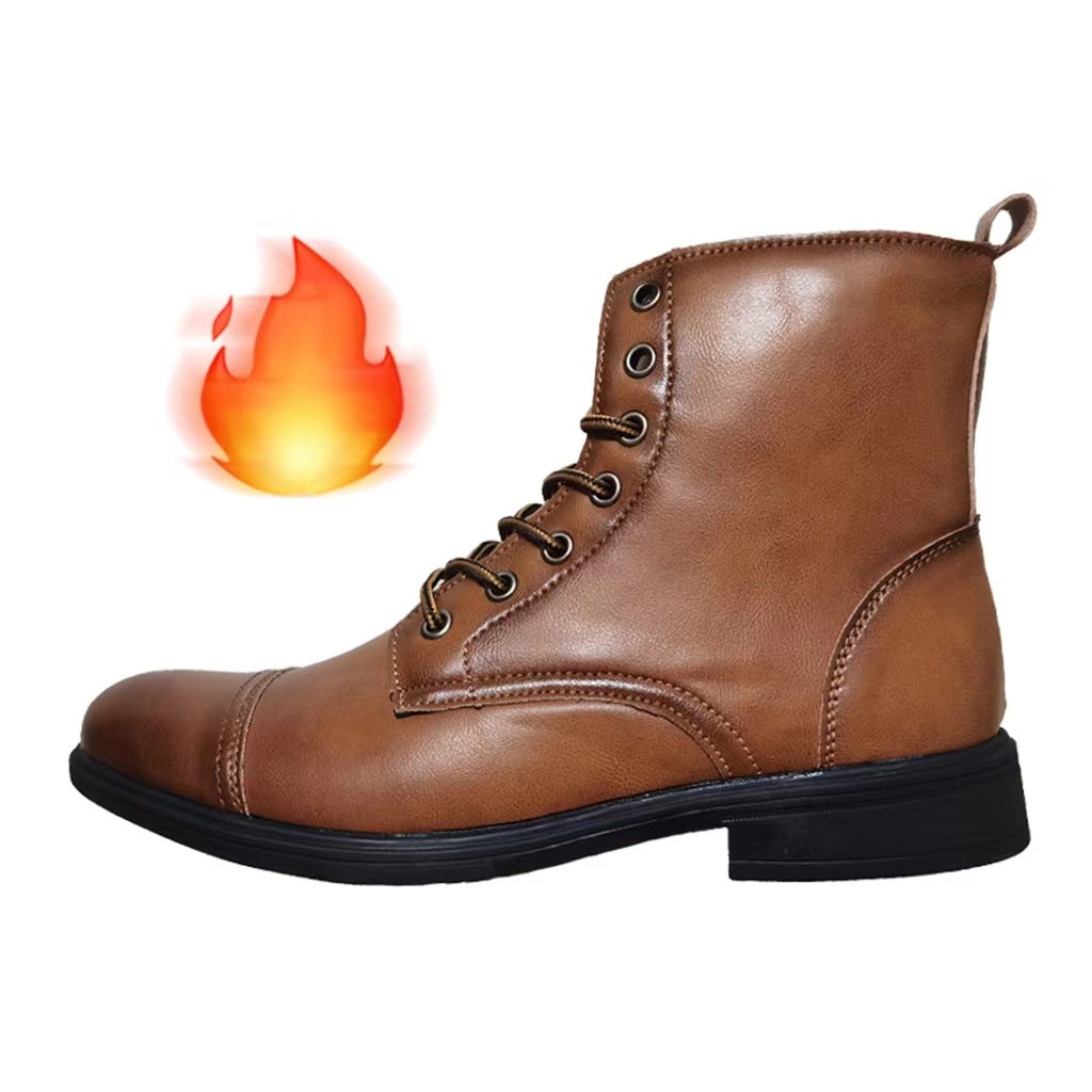 Otto | Mens Faux Leather Lace Up Ankle Boots Fall Winter Casual Footwear