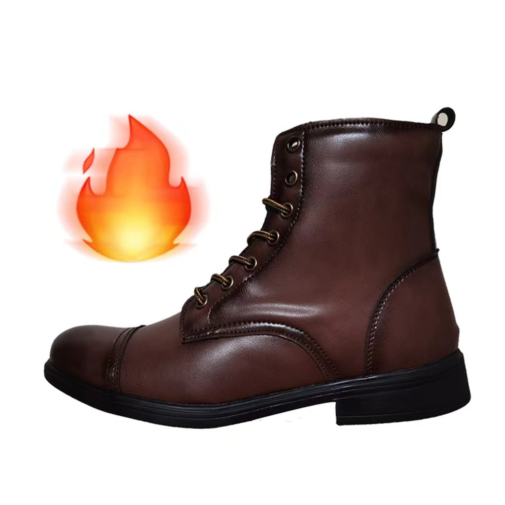 Otto | Mens Faux Leather Lace Up Ankle Boots Fall Winter Casual Footwear