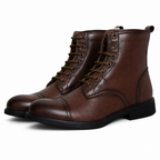 Otto | Mens Faux Leather Lace Up Ankle Boots Fall Winter Casual Footwear