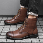 Otto | Mens Faux Leather Lace Up Ankle Boots Fall Winter Casual Footwear