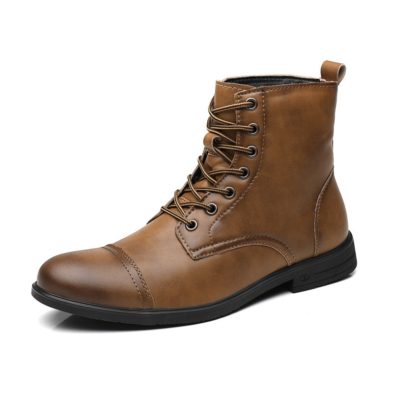 Otto | Mens Faux Leather Lace Up Ankle Boots Fall Winter Casual Footwear