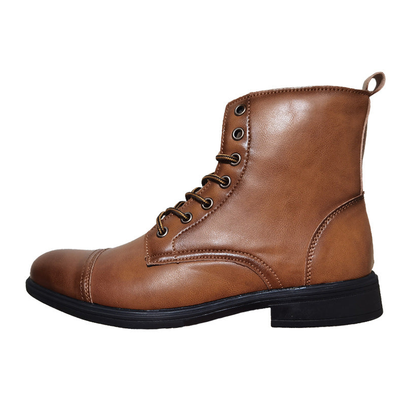 Otto | Mens Faux Leather Lace Up Ankle Boots Fall Winter Casual Footwear