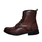 Otto | Mens Faux Leather Lace Up Ankle Boots Fall Winter Casual Footwear