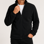 Ottoline | Mens Fleece Lined Winter Warm Stand Collar Jacket, Black