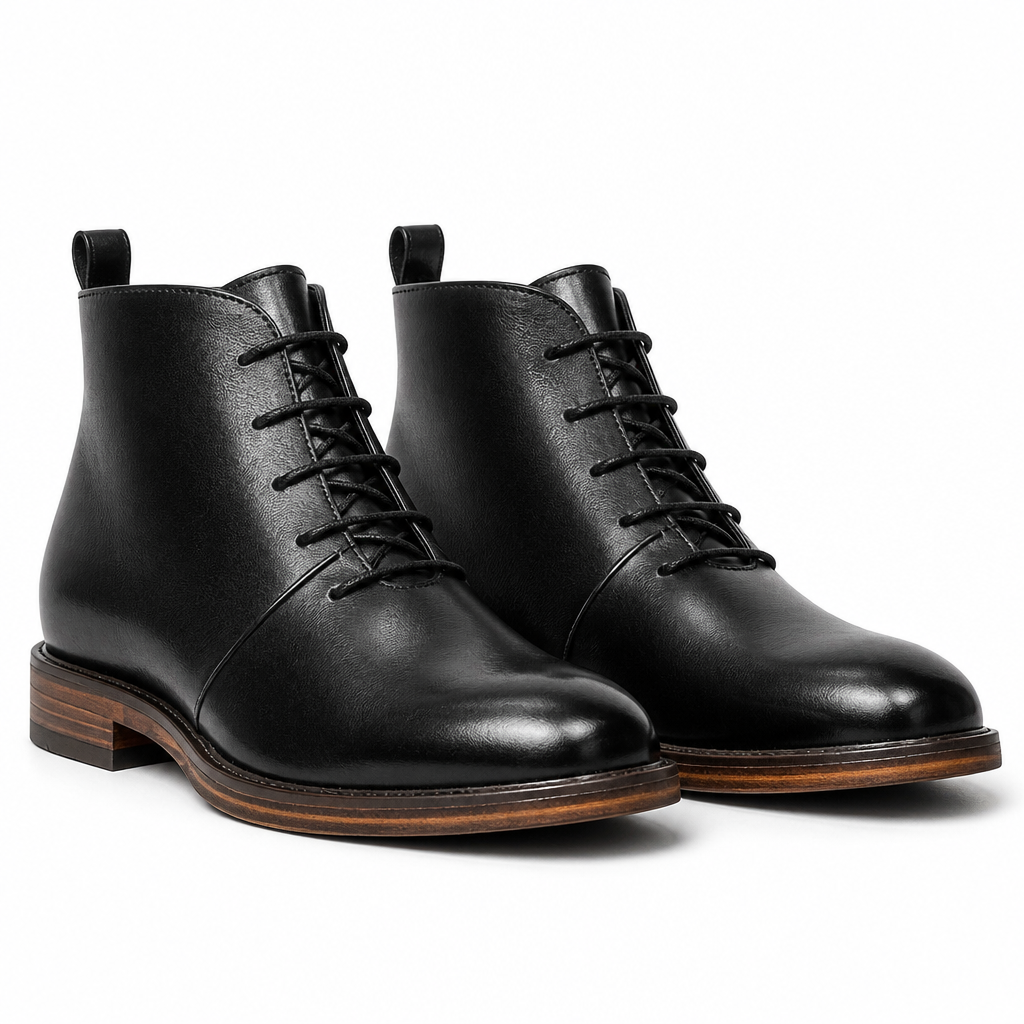 Owen | Mens Leather Ankle Boots Retro Lace Up Casual Winter Footwear