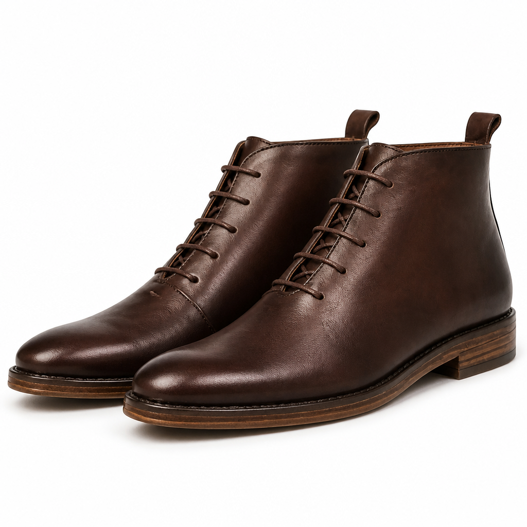 Owen | Mens Leather Ankle Boots Retro Lace Up Casual Winter Footwear