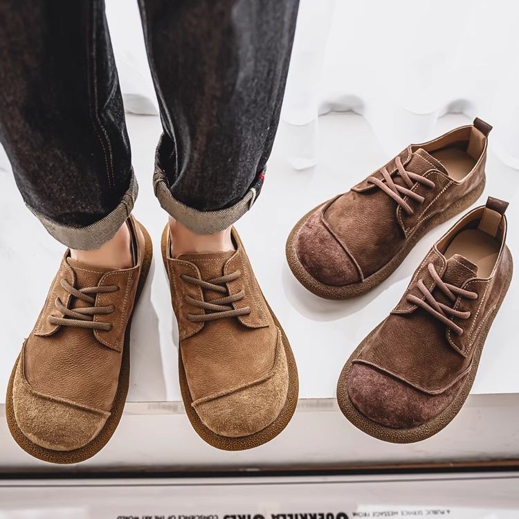 Paul | Mens Leather Lace Up Boots Retro Casual Low Top Shoes