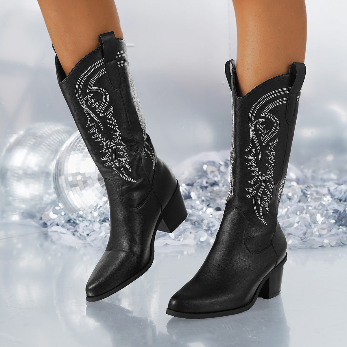 Penelope | Womens Knee High Western Heeled Long Riding Boots