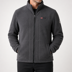 Percival | Mens Fleece Jacket Zip Up Warm Winter Casual Jacket, Grey